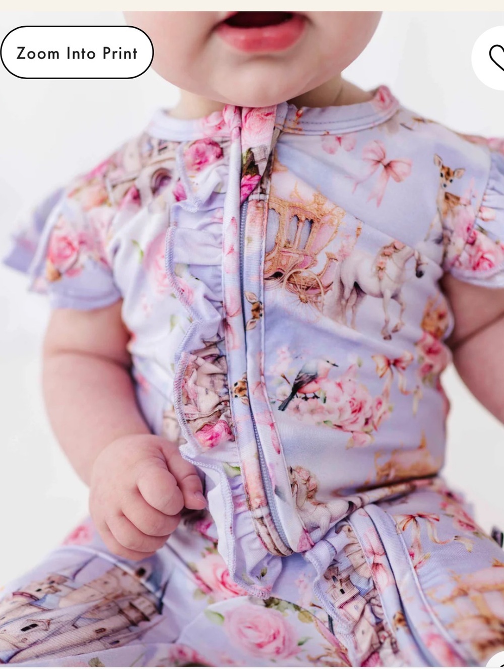 Bums and Roses Convertible Ruffle Romper in a “Knight to Remember” 0-3 Months - Picture 2 of 8